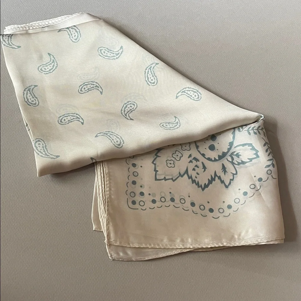 Free People Cream Paisley Bandana Scarf